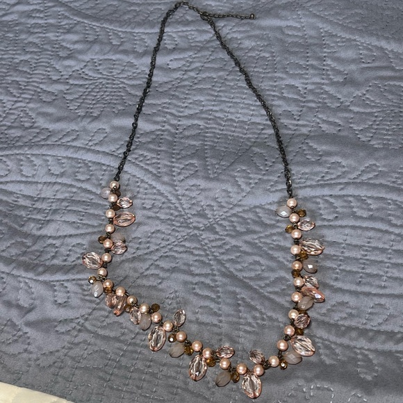 Vintage Pearl and Pink Stone 18in Necklace - Picture 3 of 7
